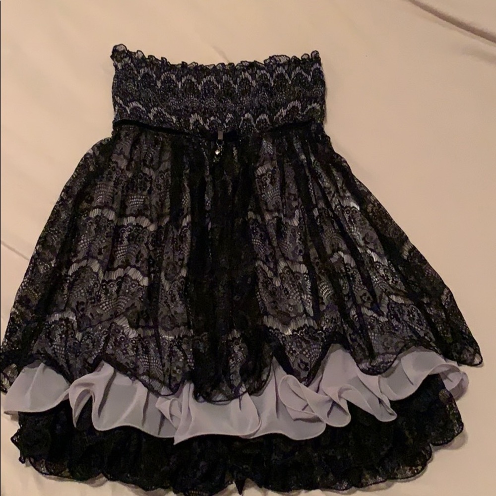 Black lace mini dress